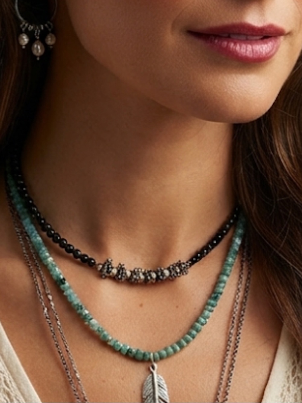 Vintage Silver Onyx Necklace